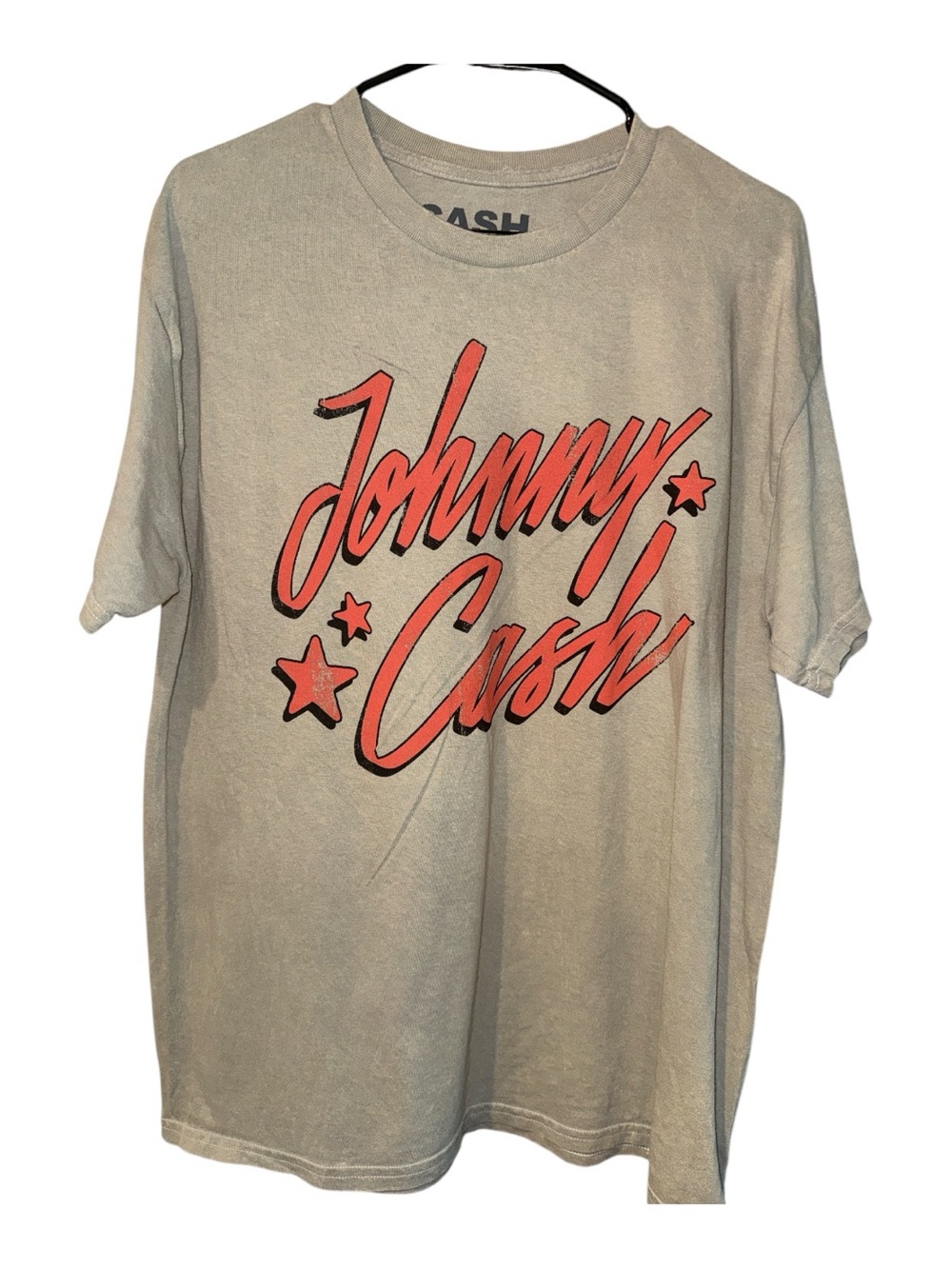 Johnny Cash Tan Graphic Tee, Size Large, NWOT